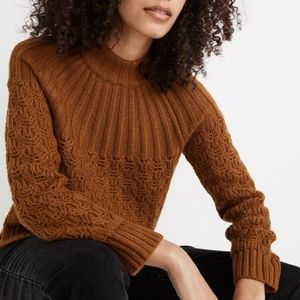 Madewell Pointelle Stitch-Mix Mockneck Sweater Small